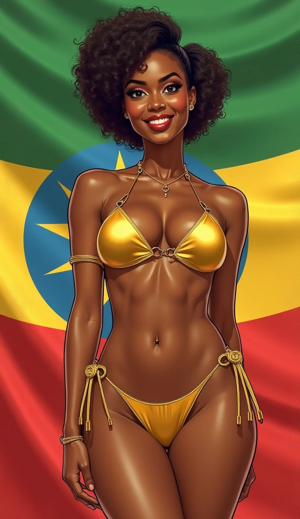 Pinup bikini Ethiopia woman