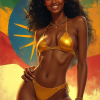 Pinup poster Ethiopia bikini woman