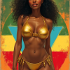Retro Ethiopia woman pinup bikini