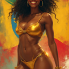 Ethiopia woman bikini pinup poster